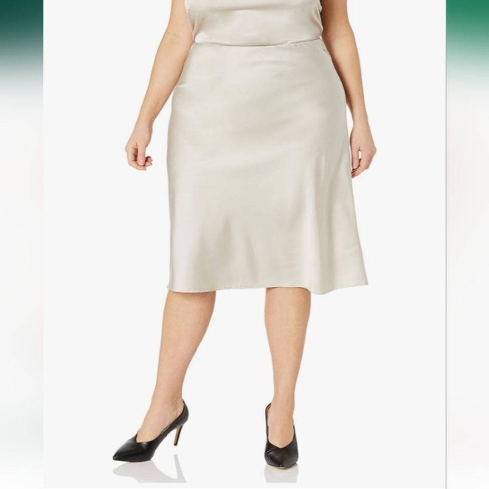The Drop Silver Cloud Maya Silky Slip Skirt Size 3X NWT